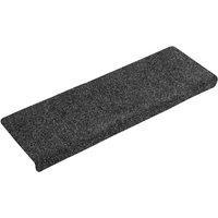 Berkfield Home Stair Mats 15 pcs Needle Punch 65x21x4 cm Grey | Size: Medium
