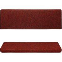 Berkfield Home Stair Mats 15 pcs Needle Punch 65x21x4 cm Red | Size: Medium