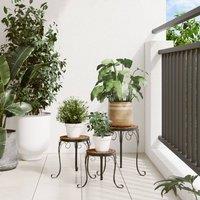 Berkfield Home Plant Stands 3 pcs Terracotta Ceramic