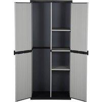 Berkfield Home Garden Storage Cabinet with 3 Shelves Grey&Black 68x40x168 cm in Grey | Size: 68 x 40 x 168 cm