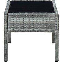 Berkfield Home Garden Table Grey 75x40x37 cm Poly Rattan | Size: 75 x 40 x 37 cm