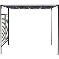 Berkfield Home Gazebo with Retractable Roof 4x3x2.3 m Anthracite 180 g/m in Black
