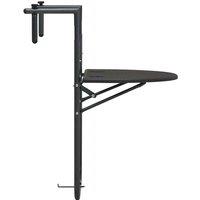 Berkfield Home Hanging Balcony Table Brown 60x64x83.5 cm Plastic Rattan Look in Dark Grey