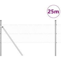 Berkfield Home Hexagon Fence 0.4x25 m Galvanised Steel in Silver