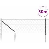 Berkfield Home Hexagon Fence Grey 0.6x50 m Steel