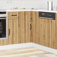 Berkfield Home Kitchen Corner Base Cabinet Lucca Artisan Oak Engineered Wood in Brown