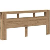 Berkfield Home LED Headboard Artisan Oak 220x18.5x103.5 cm Engineered Wood in Brown