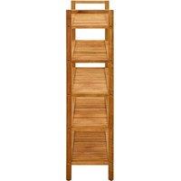 Berkfield Home Shoe Rack with 5 Shelves 100x27x100 cm Solid Oak Wood in Brown | Size: 100 x 27 x 100 cm