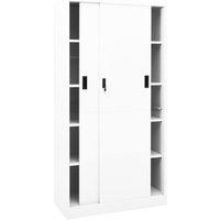 Berkfield Home Office Cabinet with Sliding Door White 90x40x180 cm Steel | Size: 90 x 40 x 180 cm