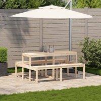 Berkfield Home Picnic Table 160x134x75 cm Solid Wood Pine in Light Brown | Size: 160 x 134 x 75 cm