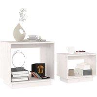 Berkfield Home Nesting Coffee Tables 2 pcs White Solid Wood Pine