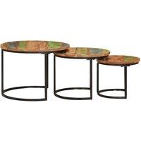 Berkfield Home Nesting Tables 3 pcs Solid Wood Reclaimed