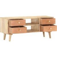 Berkfield Home TV Cabinet 110x30x45 cm Solid Mango Wood in Brown | Size: 110 x 30 x 45 cm
