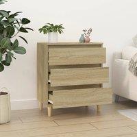 Berkfield Home Sideboard Sonoma Oak 60x35x70 cm Engineered Wood in Light Tan | Size: 60 x 35 x 70 cm