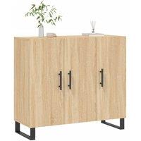 Berkfield Home Sideboard Sonoma Oak 90x34x80 cm Engineered Wood in Brown | Size: 90 x 34 x 80 cm