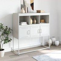 Berkfield Home Sideboard White 100.5x39x107 cm Steel