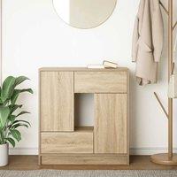 Berkfield Home Sideboard with Drawers & Doors Sonoma Oak 70.5x34x74.5 cm in Brown