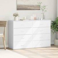 Berkfield Home Sideboards 2 pcs White 60x39x80 cm Engineered Wood | Size: 60 x 39 x 80 cm