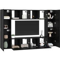 Berkfield Home TV Cabinet 8 pcs Black oak 181 x 30 x 120 cm Engineered wood