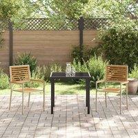 Berkfield Home Stacking Garden Chairs - Set of 2 in Beige Poly Rattan