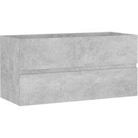Berkfield Home Sink Cabinet with Built-in Basin Concrete Grey Engineered Wood