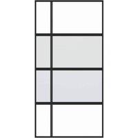 Berkfield Home Sliding Door Black 102.5x205 cm Tempered Glass & Aluminium