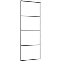 Berkfield Home Sliding Door Aluminium & ESG Glass 76x205 cm Black