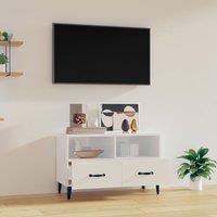 Berkfield Home TV Cabinet High Gloss White 80x36x50 cm Engineered Wood | Size: 80 x 36 x 50 cm