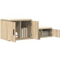 Berkfield Home Storage Cabinet Sonoma Oak 127x41x40 cm Engineered Wood in Beige | Size: 127 x 41 x 40 cm