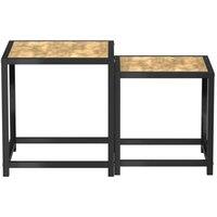 Berkfield Home Tea Tables 2 pcs MDF Black & Yellow in Brown