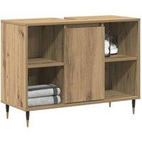 Berkfield Home Vanity Unit Artisan Oak MDF Standard Vanity Unit Rectangular in Brown