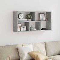 Berkfield Home Wall Shelf Concrete Grey 100x25x50 cm Engineered Wood | Size: 100 x 25 x 50 cm