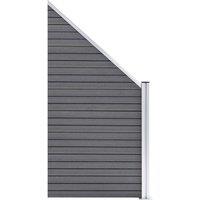 Berkfield Home WPC Fence Set 1 Square + 1 Slanted 273x186 cm Grey