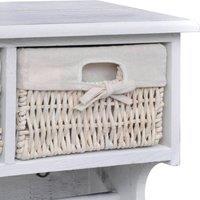 Berkfield Home Wall Shelf White 60x23.5x33 cm Paulownia Wood