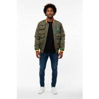 JTAPHRIQUE Utility Bomber Jacket in Olive | Size: XL