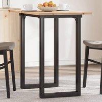 Berkfield Home Dining Table O-Frame 80x50x75.5 cm Solid Wood Pine & Steel in Brown