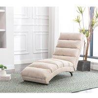 Direct Wicker Fabric Chaise Lounge Sofa with Gentle Vibration Feature & Pocket in Beige | Size: 1 Pack