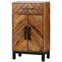 Jaipur Furniture Ltd Parquet Tall Slim Sideboard - Mango Wood/Iron - L30 x W54 x H90 cm - PP Finish in Brown