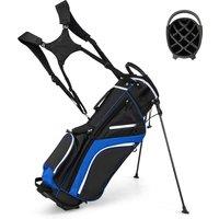 Gymax Golf Stand Bag Lightweight Golf Club Bag For Men & Women Top Dividers in Blue