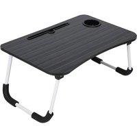 VOGREX Folding Laptop Table Bed Tray Portable Computer Desk in Black