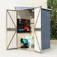 Berkfield Home Wall-mounted Garden Shed Grey 118x100x178 cm Galvanised Steel | Size: 118 x 100 x 178 cm