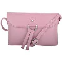VALITA Women's Premium Soft Genuine Leather Cross Body Shoulder Bag, Tassel Detail in Pink