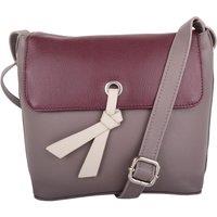 VALITA Women's Womens Premium Soft Genuine Leather Two Tone Cross Body Shoulder Bag - Black / Foil in Taupe