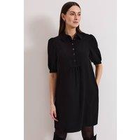 Phase Eight Women's Claudia Button Swing Mini Dress in Black | Size: 10