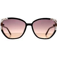 Guess Women's Cat Eye Shiny Black Glitter Gold Violet Mirror Gradient GU7882