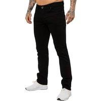 Enzo Men's Straight Leg Stretch Denim Jeans in Black | Size: 40R