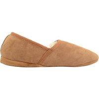 SNUGRUGS Men's Luxury Genuine 100% Sheepskin Slipper with Soft Suede Sole in Tan | Size: 7