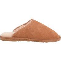 ABSOLUTE FOOTWEAR Men's Mens Sheepskin Lined Open Back Suede Mule Slipper with EVA Sole in Tan | Size: 8