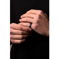Outrage London Men's Black Personalised Fire Opal Signet Ring | Size: 6