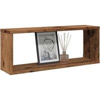Berkfield Home Wall Cube Shelves 2 pcs Old Wood 60x15x23 cm Engineered Wood in Brown | Size: 60 x 15 x 23 cm